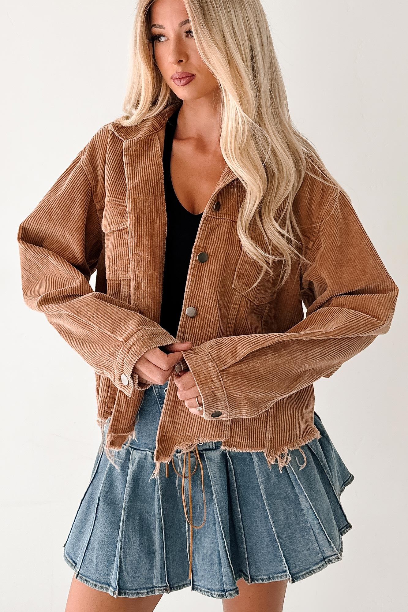 Promise Me Forever POL Corduroy Shacket (Camel) · NanaMacs