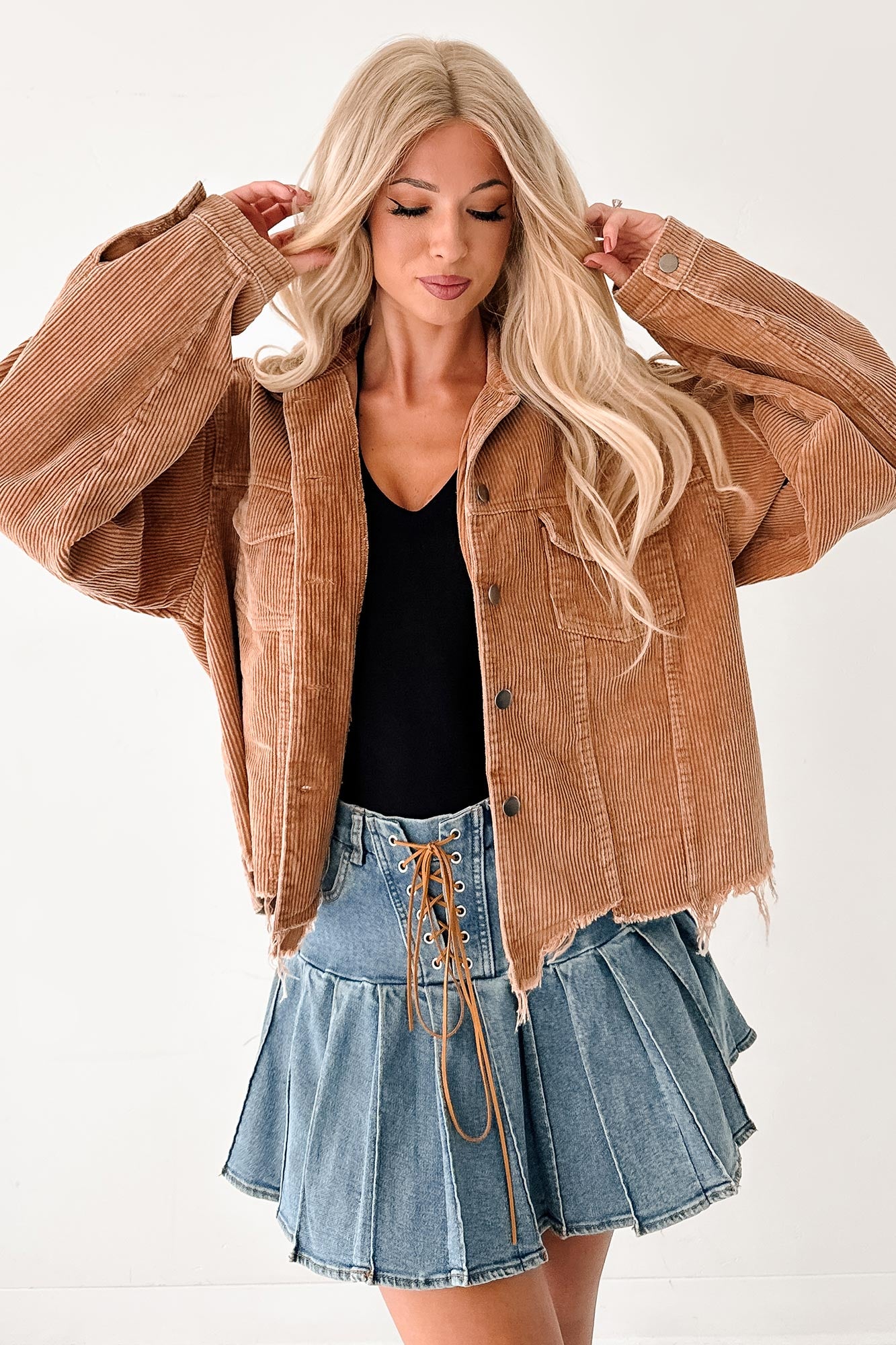 Promise Me Forever POL Corduroy Shacket (Camel) · NanaMacs