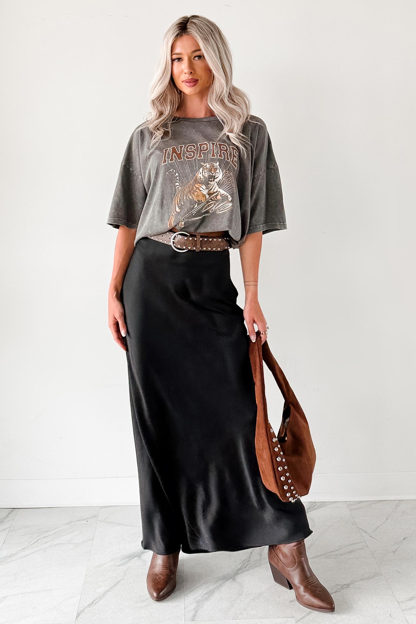 Chic Knows Best Textured Maxi Skirt (Black) - NanaMacs