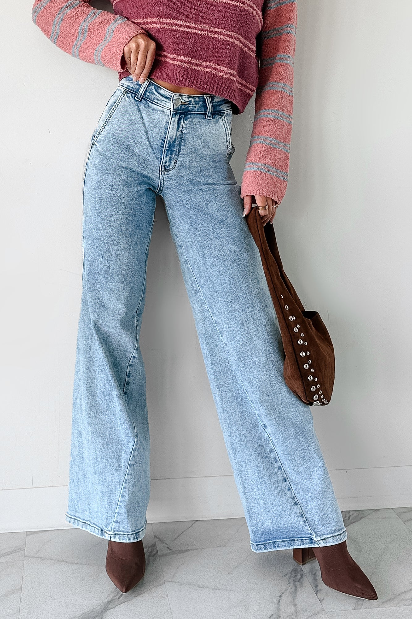 Beverly High Rise Judy Blue Wide Leg Jeans (Light) - NanaMacs