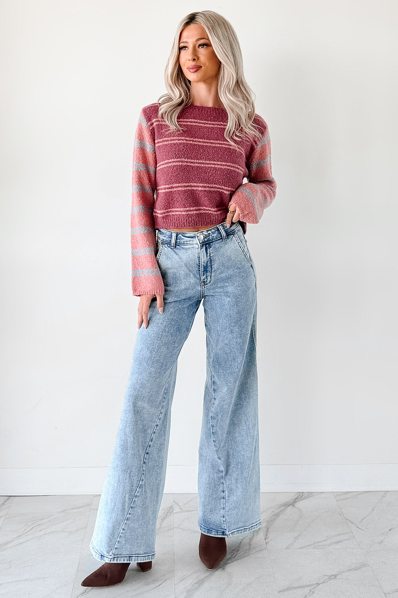 Beverly High Rise Judy Blue Wide Leg Jeans (Light) - NanaMacs