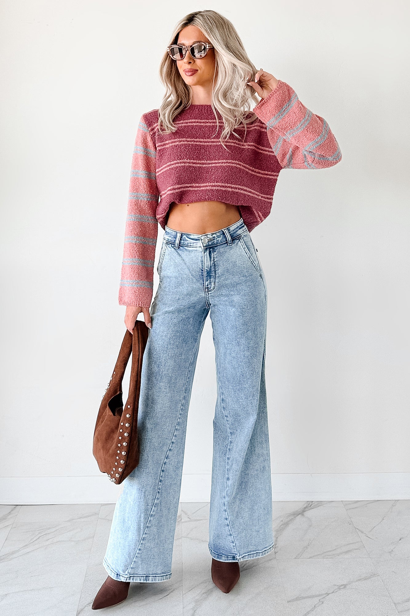 Beverly High Rise Judy Blue Wide Leg Jeans (Light) - NanaMacs