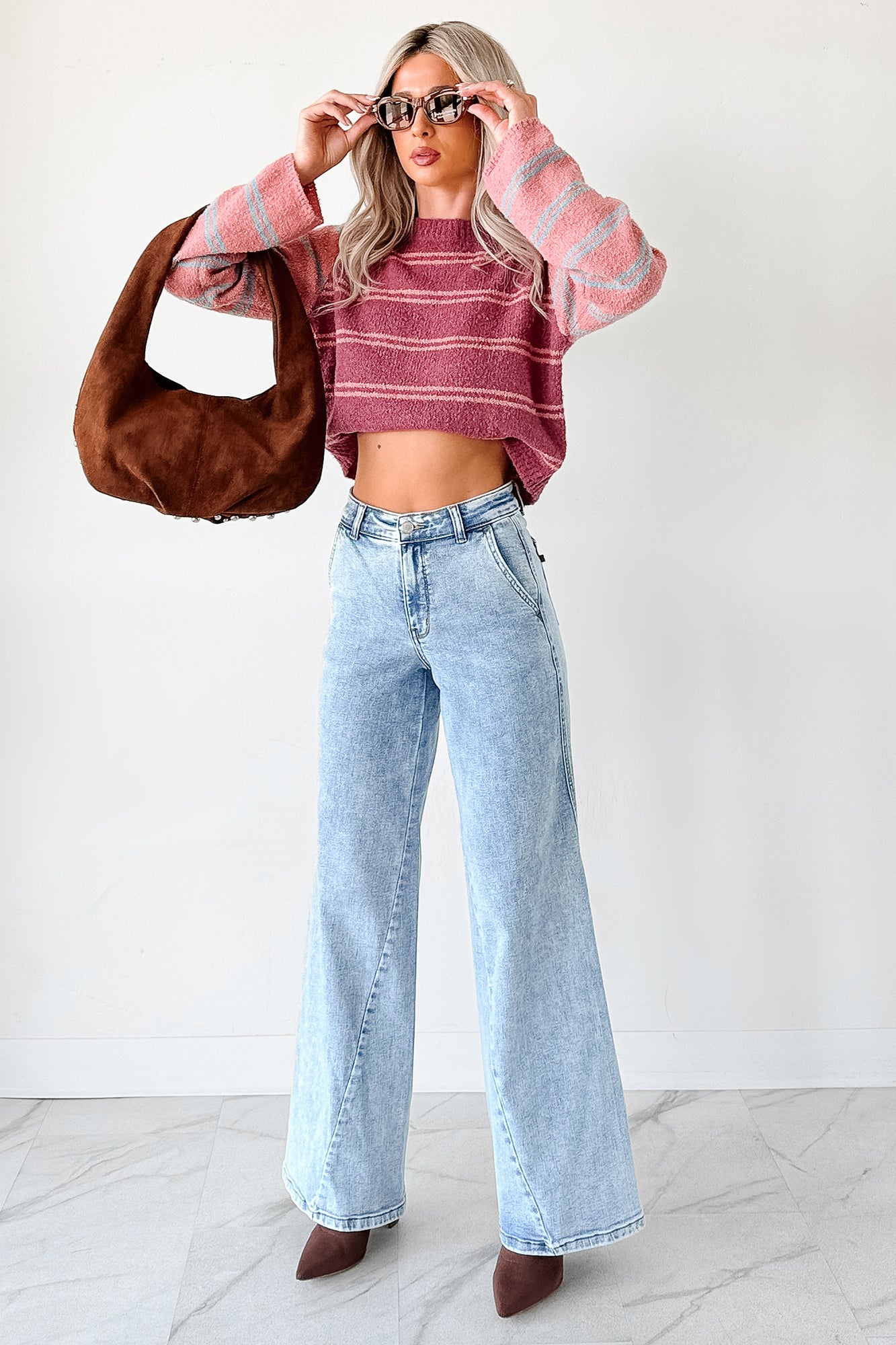 Beverly High Rise Judy Blue Wide Leg Jeans (Light) - NanaMacs