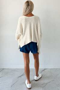 Quiet Times Cuffed Sleeve POL Cardigan (Cream) - NanaMacs
