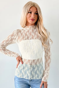 Gentle Spark Floral Lace Long Sleeve (Cream) - NanaMacs