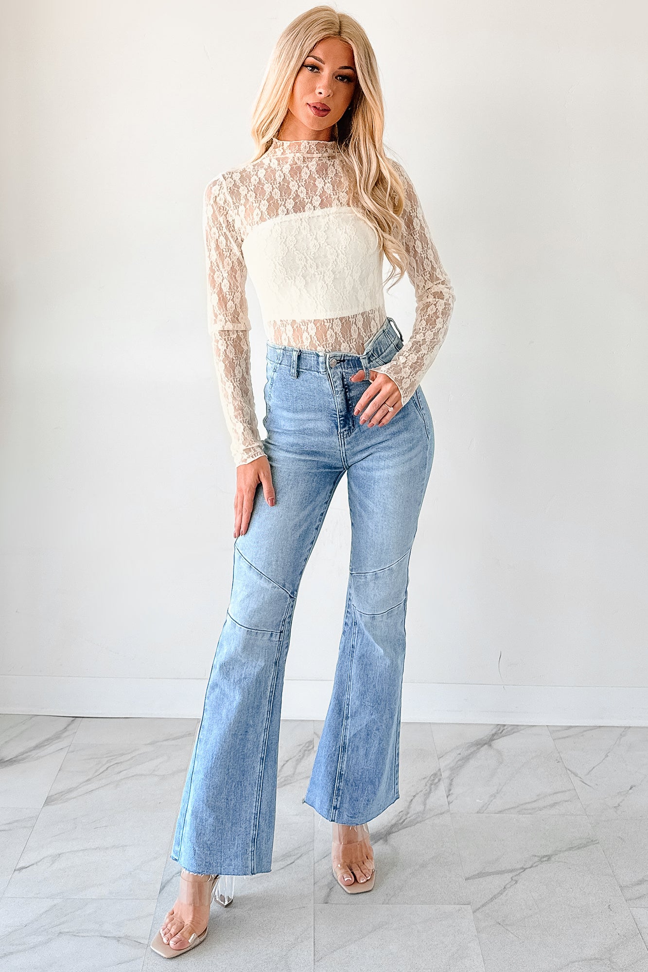 Gentle Spark Floral Lace Long Sleeve (Cream) - NanaMacs