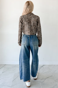 Fierce By Nature Cropped Denim Jacket (Leopard) - NanaMacs