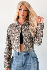 Fierce By Nature Cropped Denim Jacket (Leopard) - NanaMacs
