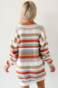 Carefree Comfort Striped Knit Cardigan (Multi) - NanaMacs