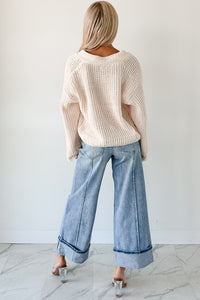 Soft & Still POL Oversized Chenille Cardigan (Powder Cream) - NanaMacs