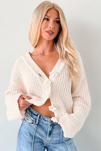 Soft & Still POL Oversized Chenille Cardigan (Powder Cream) - NanaMacs