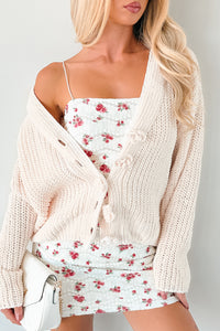 Perfectly Placed Floral Lace Mini Dress (Off White) - NanaMacs