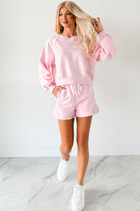 Pure Comfort Two Piece Lounge Set (Pink/White) - NanaMacs