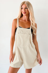 Laugh Out Loud Corduroy Overall Rompers (Alpaca) - NanaMacs