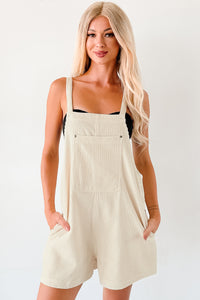 Laugh Out Loud Corduroy Overall Rompers (Alpaca) - NanaMacs