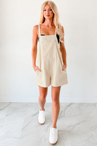 Laugh Out Loud Corduroy Overall Rompers (Alpaca) - NanaMacs