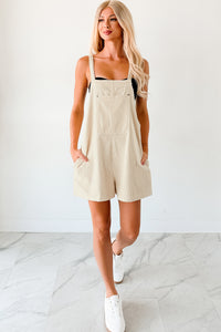 Laugh Out Loud Corduroy Overall Rompers (Alpaca) - NanaMacs