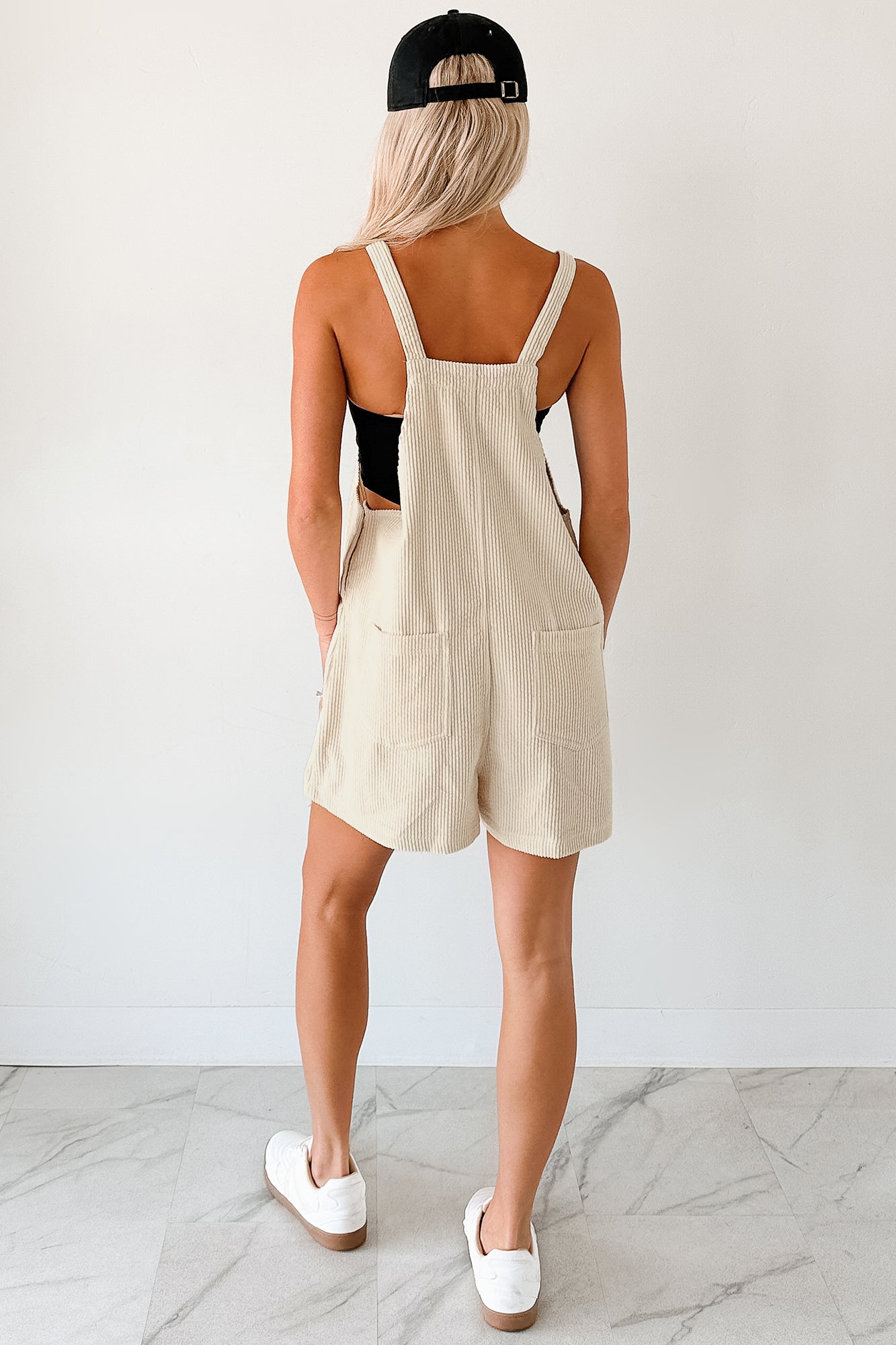 Laugh Out Loud Corduroy Overall Rompers (Alpaca) - NanaMacs