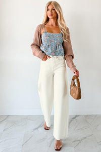 Bows Before Bros Sleeveless Floral Top (Denim/Pink) - NanaMacs