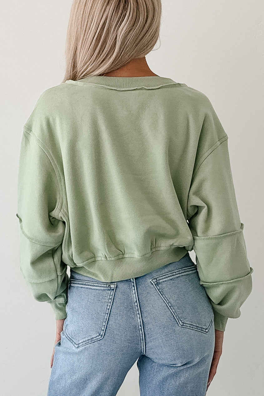 Holding My Peace Signature 8 Crop Sweatshirt (Sage) - NanaMacs