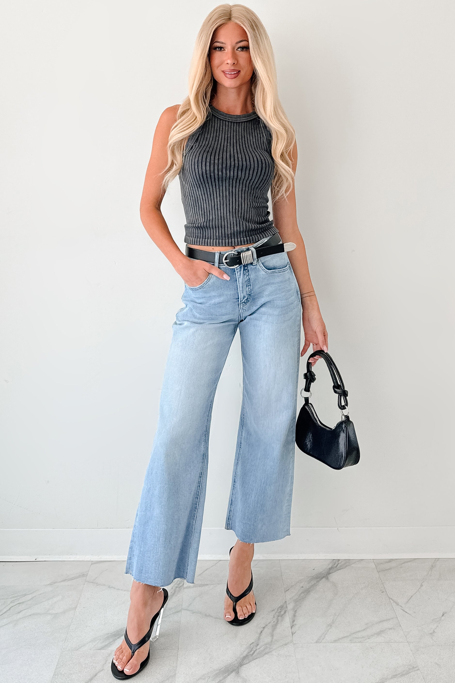Victor Wide Leg Mica Denim Jeans (Light Blue) - NanaMacs