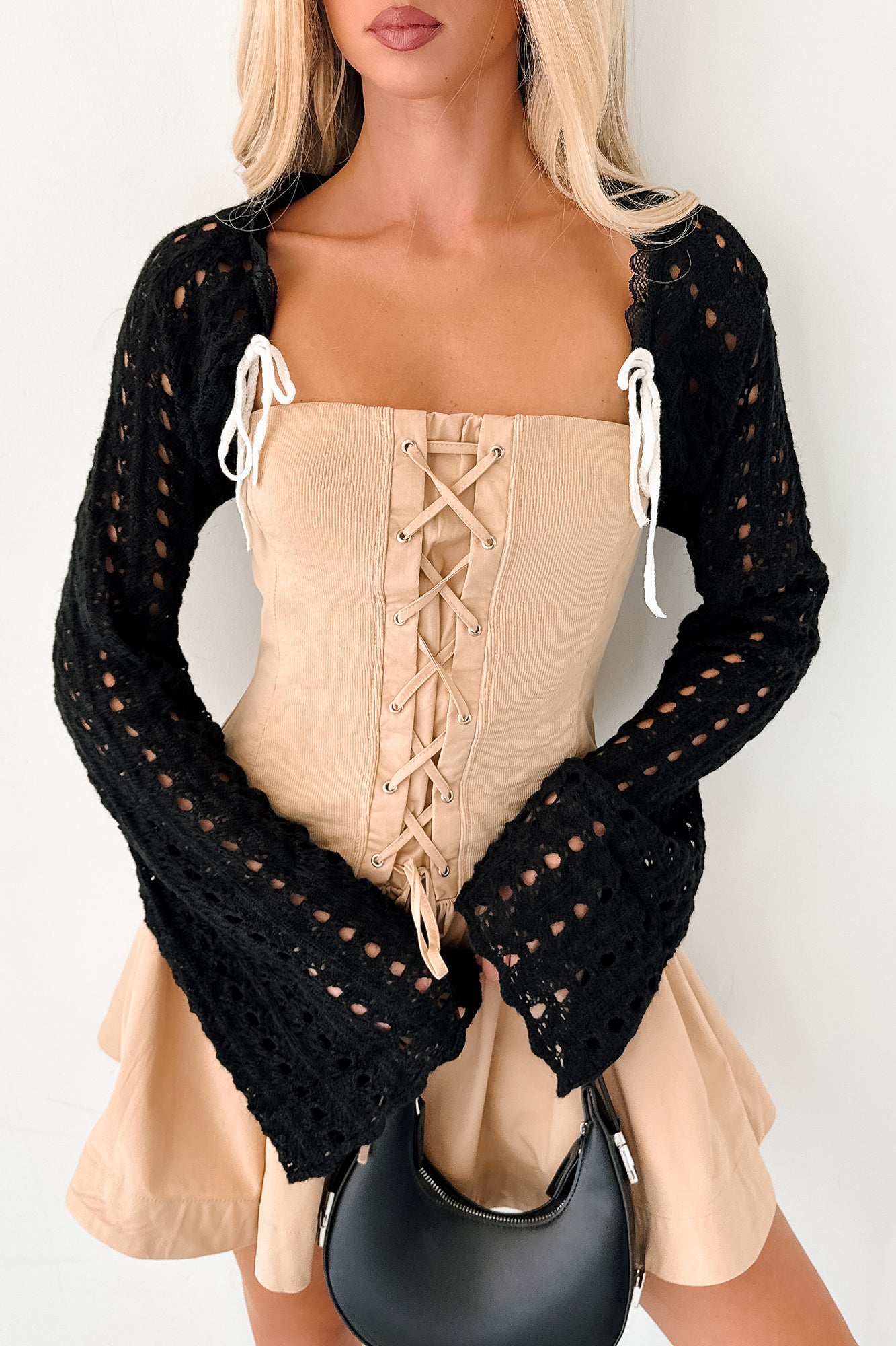 Quiet Chic Crochet Bolero Shrug (Black) · NanaMacs