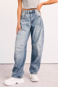 Ardin Mid Rise Barrel Cello Jeans (Medium) - NanaMacs