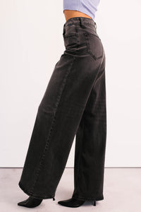 Bane High Rise Wide Leg Cello Jeans (Grey) - NanaMacs