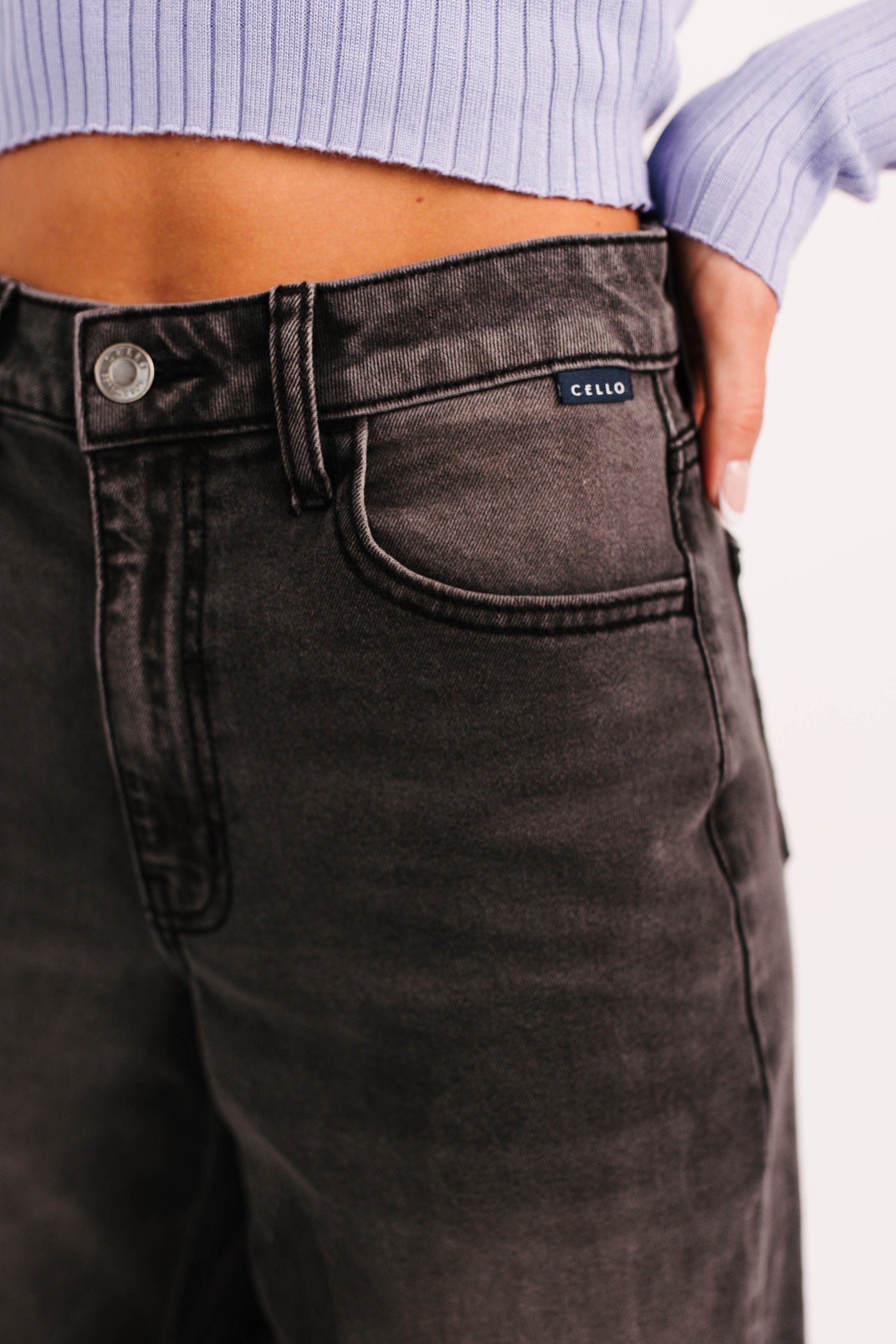 Bane High Rise Wide Leg Cello Jeans (Grey) - NanaMacs