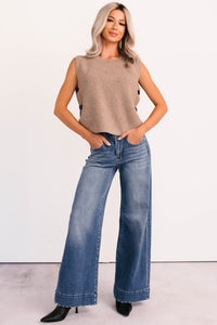 Inner Calm Sleeveless Knit Sweater (Mocha Mousse) - NanaMacs