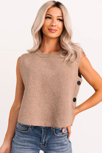 Inner Calm Sleeveless Knit Sweater (Mocha Mousse) - NanaMacs