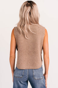 Inner Calm Sleeveless Knit Sweater (Mocha Mousse) - NanaMacs