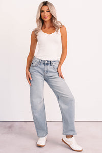 Daily Icon Notched Signature 8 Rib Knit Tank (Off White) - NanaMacs