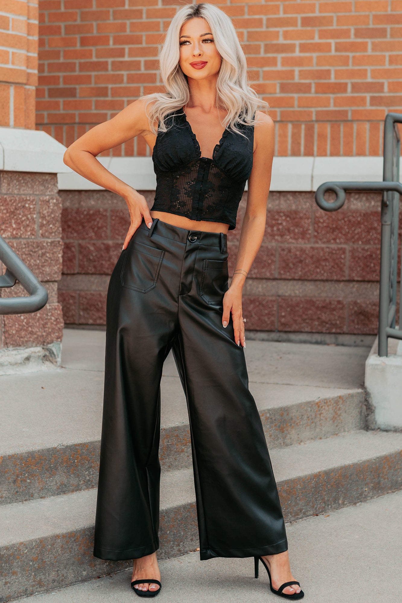 Dream In Gold Sleeveless Floral Lace Top (Black) - NanaMacs