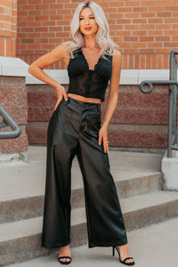 Dream In Gold Sleeveless Floral Lace Top (Black) - NanaMacs