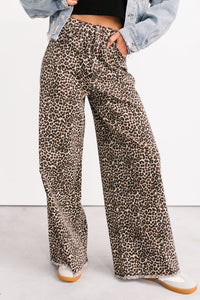 Kaya Tummy Control Wide Leg Saige Denim Jeans (Leopard) - NanaMacs