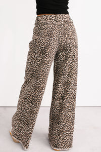 Kaya Tummy Control Wide Leg Saige Denim Jeans (Leopard) - NanaMacs