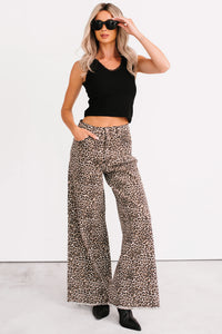 Kaya Tummy Control Wide Leg Saige Denim Jeans (Leopard) - NanaMacs