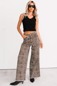 Kaya Tummy Control Wide Leg Saige Denim Jeans (Leopard) - NanaMacs