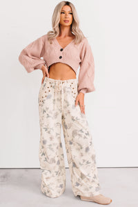 Lorelei Wide Leg Floral POL Jeans (Cream/Floral) - NanaMacs