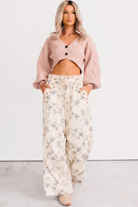 True Escapism Cropped Cable Knit Cardigan (Pink) - NanaMacs