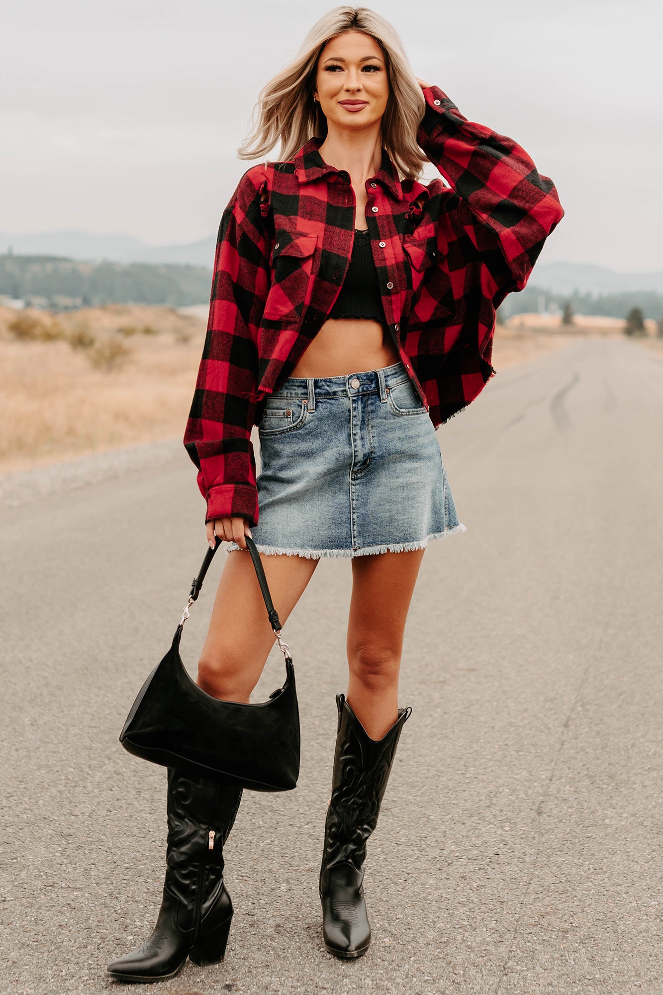 Yes To This Mica Denim Mini Skirt (Medium Wash) - NanaMacs