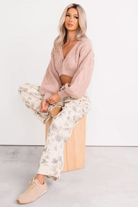 Lorelei Wide Leg Floral POL Jeans (Cream/Floral) - NanaMacs