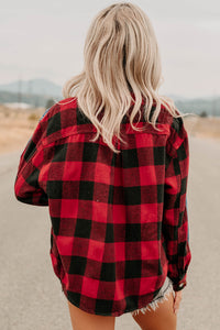 No Apologies Signature 8 Denim Plaid Jacket (Dark Wash) - NanaMacs