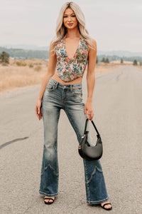 Thrive In Color Floral Halter Crop Top (Multi) - NanaMacs