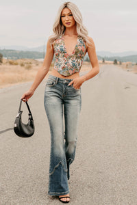 Thrive In Color Floral Halter Crop Top (Multi) - NanaMacs