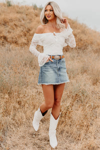 Throne Ready Off The Shoulder Lace Bodysuit (Ivory) - NanaMacs