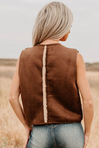 Mountain Muse Faux Suede Vest (Chocolate) - NanaMacs