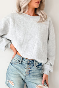 Right At Home Elastic Hem Sweatshirt (Heather Gray) - NanaMacs