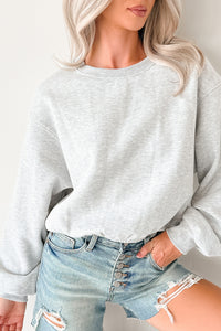 Right At Home Elastic Hem Sweatshirt (Heather Gray) - NanaMacs